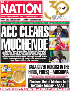 Cover of Daily Nation Newspaper