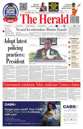 Cover of The Herald (Zimbabwe)