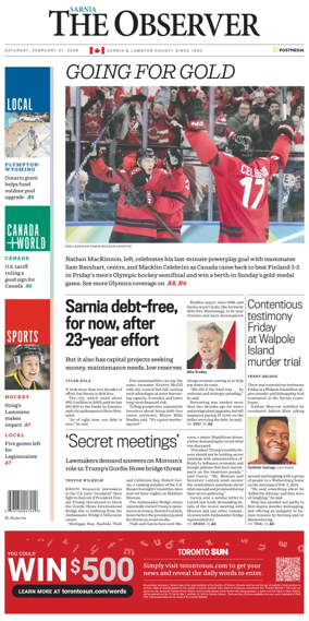 Cover of The Observer (Sarnia)