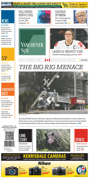 Cover of Vancouver Sun