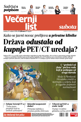 Cover of Vecernji list - Zagreb