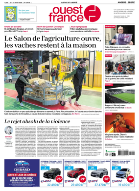Cover of Ouest France (Angers / Segre)