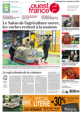 Cover of Ouest France (La Roche-sur-Yon - Fontenay-le-Comte)