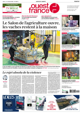 Cover of Ouest France (Pontivy)