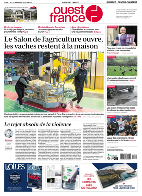 Cover of Ouest-France (Quimper Centre-Finistere)