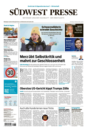 Cover of Sudwest Presse - Metzinger Uracher Volksblatt - Der Ermstalbote