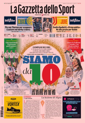 Cover of La Gazzetta dello Sport - Napoli