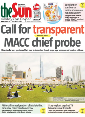 Cover of The Sun (Malaysia)