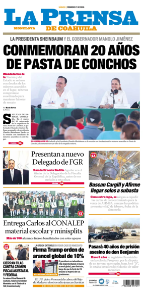 Cover of La Prensa de Coahuila