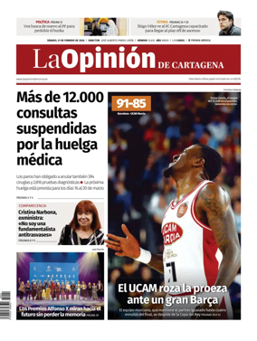 Cover of La Opinion de Murcia (Cartagena)