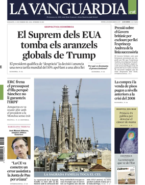 Cover of La Vanguardia (Catalonia - 1st edition)