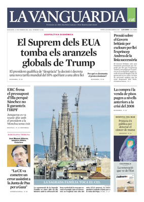 Cover of La Vanguardia (Catala)