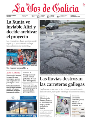 Cover of La Voz de Galicia (A Coruna)