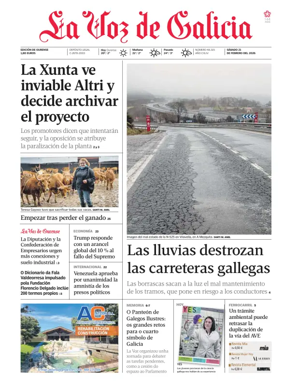 Cover of La Voz de Galicia (Ourense)