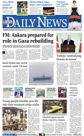 Cover of Hurriyet Daily News & Economic Review