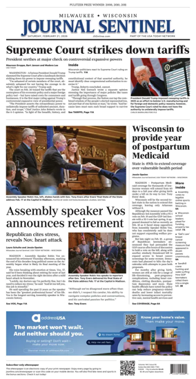 Cover of Milwaukee Journal Sentinel