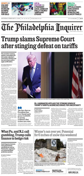 Cover of The Philadelphia Inquirer (South Jersey edition)