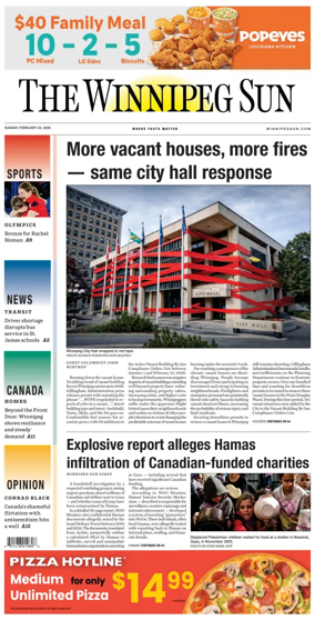 Cover of Winnipeg Sun
