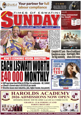 Cover of Times of Eswatini Sunday