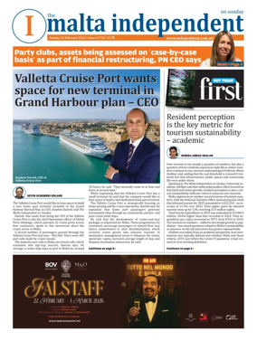 Cover of The Malta Independent on Sunday