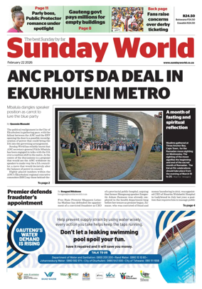 Cover of Sunday World (South Africa)