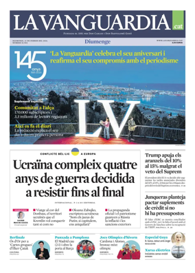 Cover of La Vanguardia (Catala)