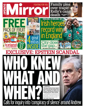 Cover of Sunday Mirror (Northern Ireland)