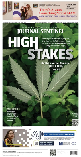 Cover of Milwaukee Journal Sentinel