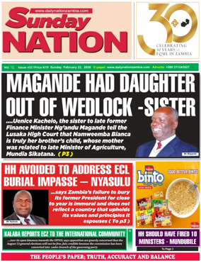 Cover of Daily Nation Newspaper