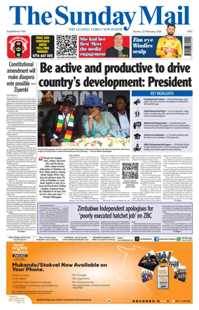 Cover of The Sunday Mail (Zimbabwe)