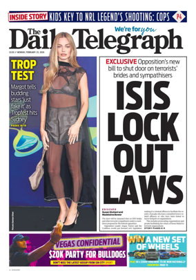 Cover of The Daily Telegraph (Sydney)
