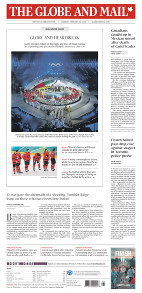 Cover of The Globe and Mail (BC Edition)