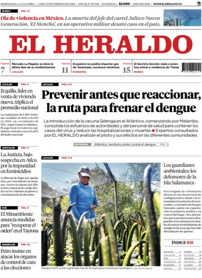 Cover of El Heraldo (Colombia)