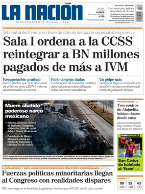 Cover of La Nacion (Costa Rica)