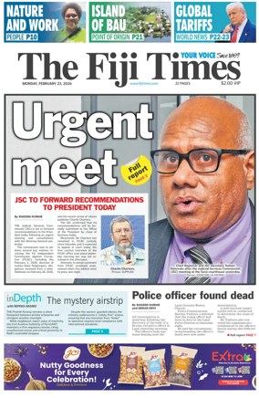 Cover of The Fiji Times