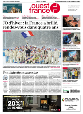 Cover of Ouest France (La Roche-sur-Yon - Fontenay-le-Comte)
