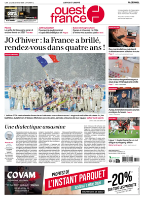 Cover of Ouest France (Ploermel)