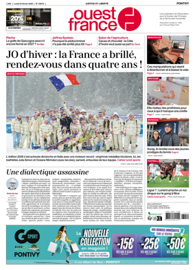 Cover of Ouest France (Pontivy)