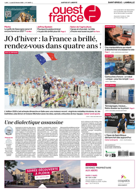 Cover of Ouest-France (Saint-Brieuc Lamballe)