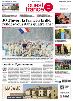 Cover of Ouest France (Saint-Malo)