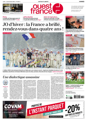 Cover of Ouest France (Vannes)