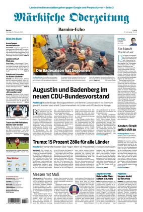Cover of Markische Oderzeitung Bernau
