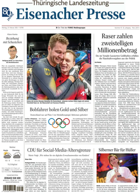 Cover of Thuringische Landeszeitung (Eisenach)