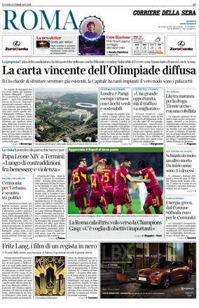 Cover of Corriere della Sera (Roma)