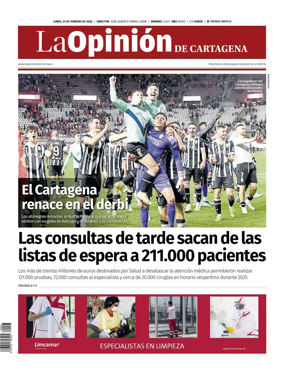 Cover of La Opinion de Murcia (Cartagena)
