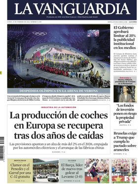 Cover of La Vanguardia (1st Edition)