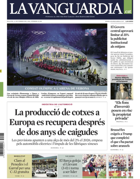 Cover of La Vanguardia (Catalonia - 1st edition)