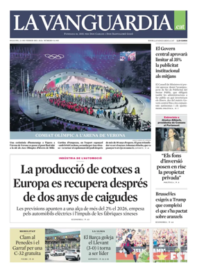 Cover of La Vanguardia (Catala)