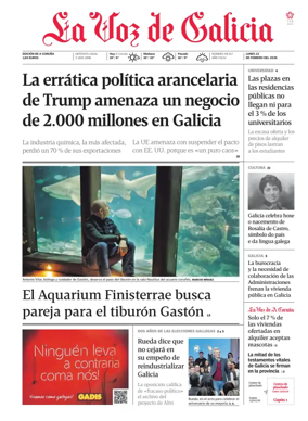 Cover of La Voz de Galicia (A Coruna)