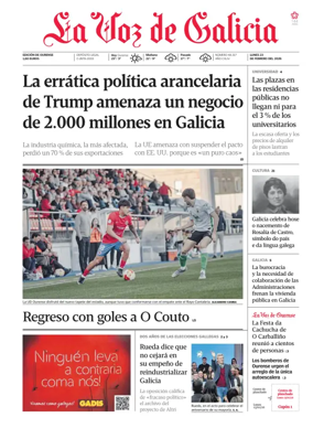 Cover of La Voz de Galicia (Ourense)